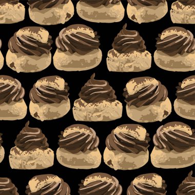 Semla. Geleneksel İsveç tatlısı, çırpılmış çikolata kremalı.