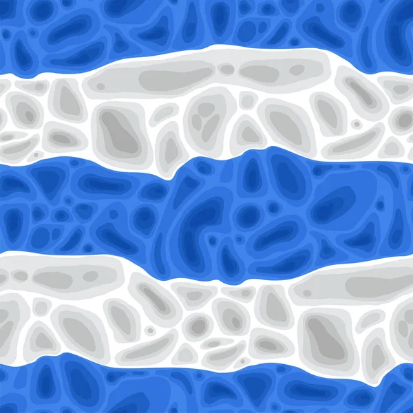 Patrón sin costura abstracto de estructuras blandas azules y blancas sin forma — Vector de stock