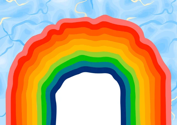 Projeto vibrante abstrato de arco-íris listrado ondulado — Vetor de Stock