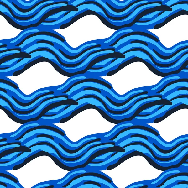 Swa dalgalı elementlerin soyut, pürüzsüz deseni — Stok Vektör