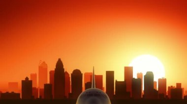 Charlotte North Carolina ABD Amerika manzarası gündoğumu kalkış