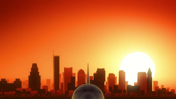 Бостон Массачусетс США Америці Skyline Sunrise зняти — стокове відео