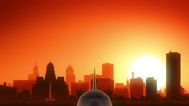 Buffalo New York USA Amérique Skyline Sunrise Décollage 