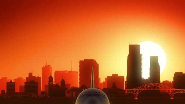 Corpus Christi Texas USA Amérique Skyline Sunrise Décollage 