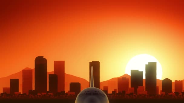 Denver Colorado USA Amérique Skyline Sunrise Décollage 