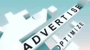 Dijital pazarlama kelime küpleri ile animasyon