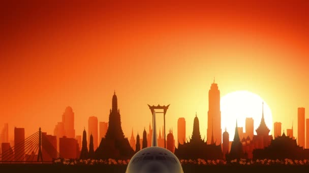 Bangkok Thaïlande Skyline Sunrise Décollage 