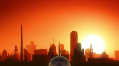 Yekaterinburg Rusya uçak almak manzarası altın arka plan