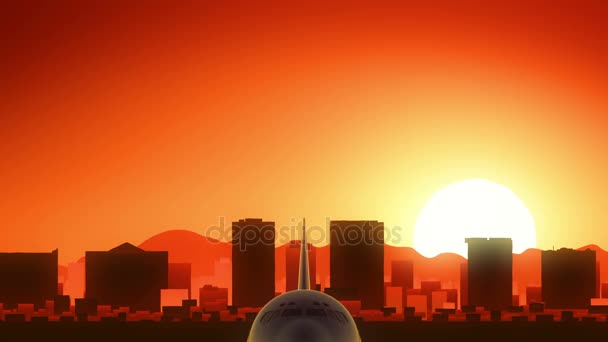 El Paso Texas USA America Skyline Sunrise Decollo — Video Stock