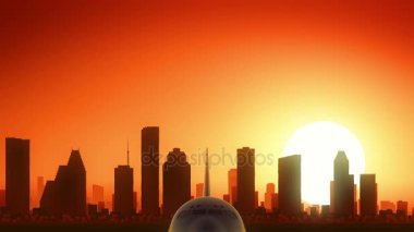 Houston Texas ABD Amerika manzarası gündoğumu kalkış