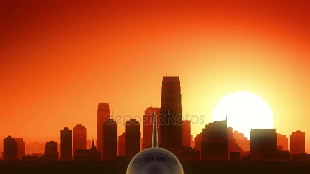 Jersey City New Jersey USA Amérique Skyline Sunrise Décollage 