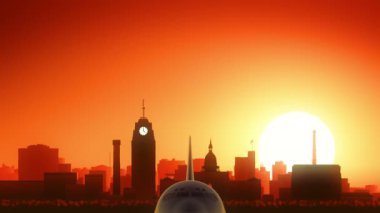 Lansing Michigan ABD Amerika manzarası gündoğumu kalkış