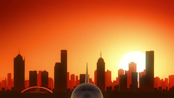 Melbourne australische skyline — Stockvideo