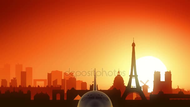 Paris Eiffel Travel Background — Stock Video