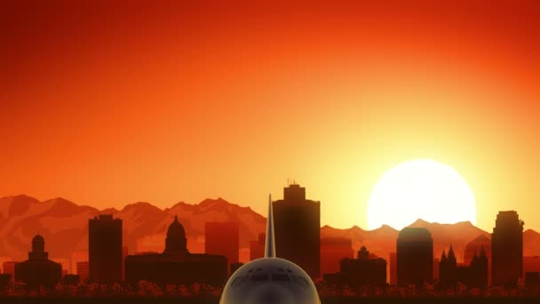 犹他州盐湖城的天际线 — 图库视频影像
