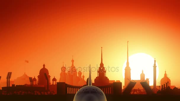 San Pietroburgo Russia Skyline — Video Stock