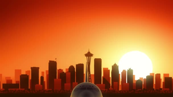 Seattle Washington Estados Unidos Skyline — Vídeo de stock