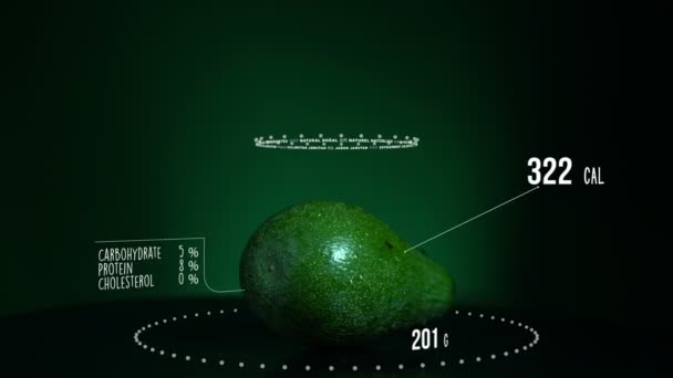 Infografía de Aguacate con vitaminas — Vídeo de stock