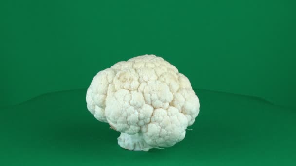 Cauliflower Rotating in Green Screen — Stock Video