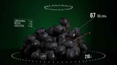 Infographic üzüm vitaminler, microelements mineraller ile. Enerji, kalori ve bileşen