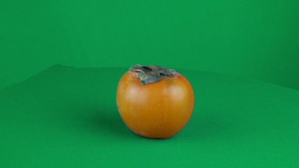 Rouge Persimmon Rotation dans l'écran vert Chroma Key Matte — Video