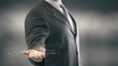 Ampul hologram işadamı kavramı ile iş