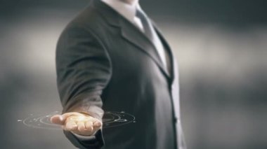Ampul hologram işadamı kavramı ile pozitif düşünüyorum