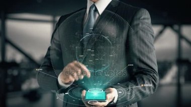 Etfs yatırım hologram konsepti ile işadamı