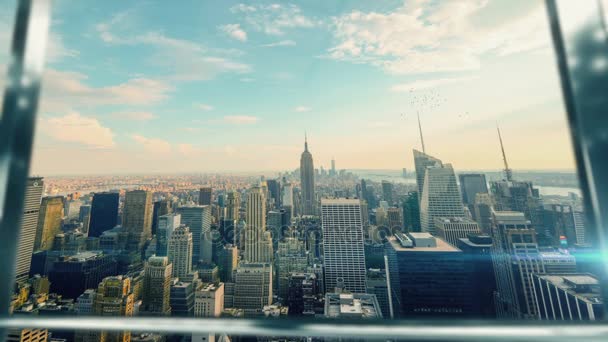 Empresario apretón de manos en reunión importante en Manhattan segunda versión — Vídeo de stock