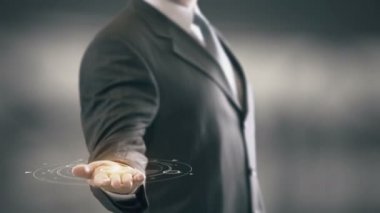 Hologram projeksiyon hologram işadamı kavramı ile