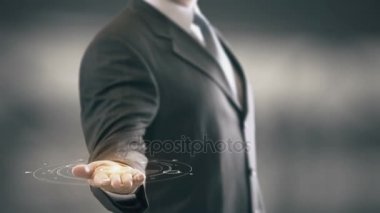 Yüksek sıcaklık üstüniletkenlik hologram işadamı kavramı ile