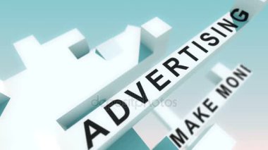 Bağlı kuruluş pazarlama kelime küpleri ile animasyon