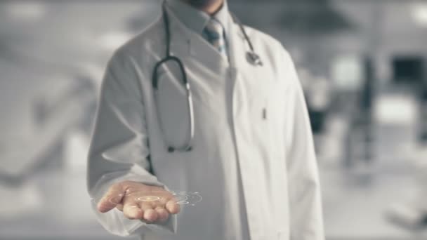 Medico in mano Emicrania addominale nei bambini e negli adulti — Video Stock