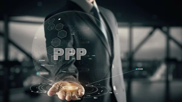 PPP z hologramem biznesmen koncepcja — Zdjęcie stockowe