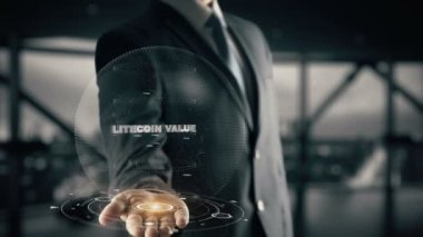 Litecoin değeri hologram işadamı kavramı ile