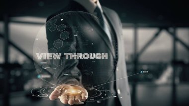 Görünümü aracılığıyla hologram işadamı kavramı ile