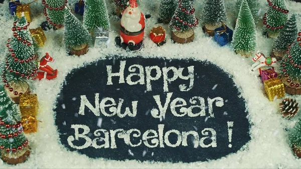 Animación Stop motion de Feliz Año Nuevo Barcelona — Foto de Stock