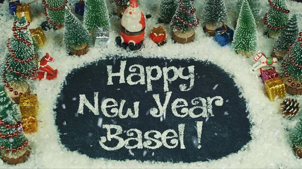 Stop motion animación de Feliz Año Nuevo Basilea — Foto de Stock