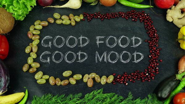 Хорошая еда хорошее настроение фрукты останавливают движение
