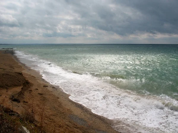 Black Sea Coast Wild Beach Cloudy Weather — Stock Photo, Image