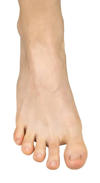 Ein Weibliches Bein Mit Gespreizten Fingern Auf Hüften Stehend Vorderansicht — Stockfoto