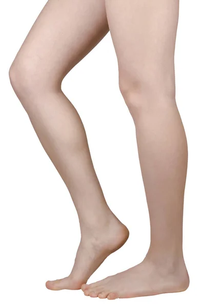 발끝의 등골에 고립된 측면을 소녀의 — 스톡 사진