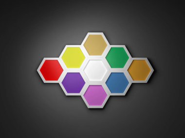 iş için 3D sekizgen şablonu düzeni