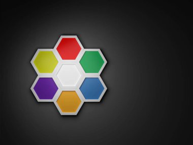 iş için 3D sekizgen şablonu düzeni