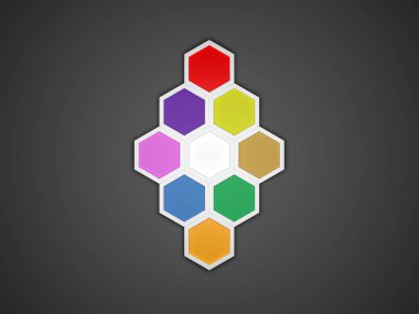 iş için 3D sekizgen şablonu düzeni