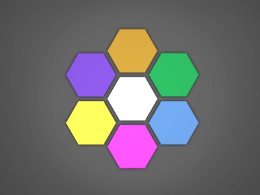 iş için 3D sekizgen şablonu düzeni