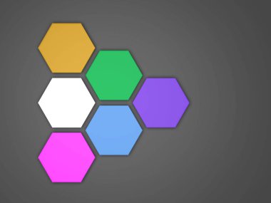 iş için 3D sekizgen şablonu düzeni