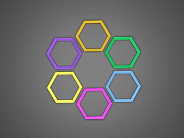 iş için 3D sekizgen şablonu düzeni