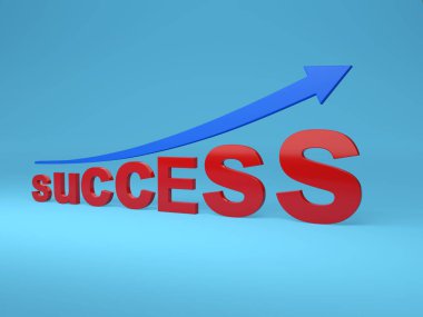 Başarı kavramı - 3d resim işleme