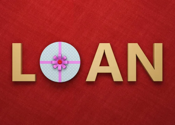 Loan with Gift Box Concept — Stock Photo, Image